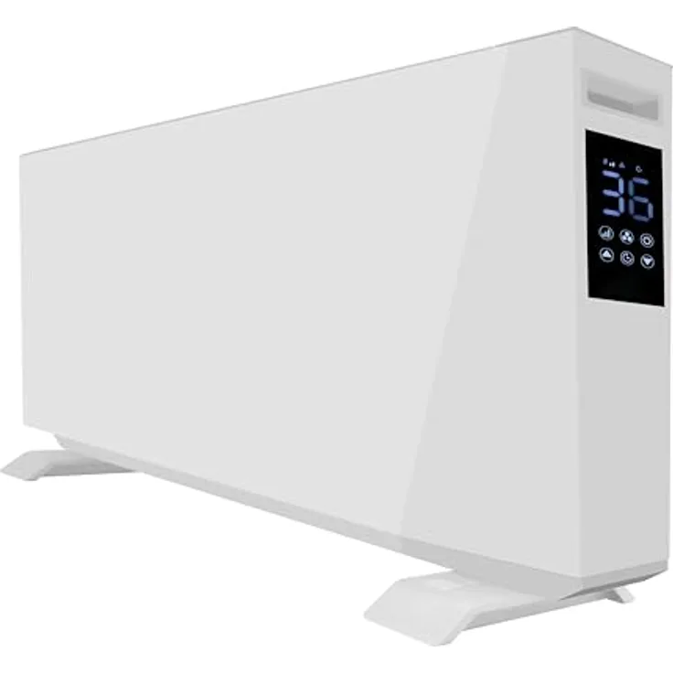 SHX Smart 2400W Elektroheizung Energiesparend - Elektrische Konvektorheizung mit Thermostat - App Steuerung, silber