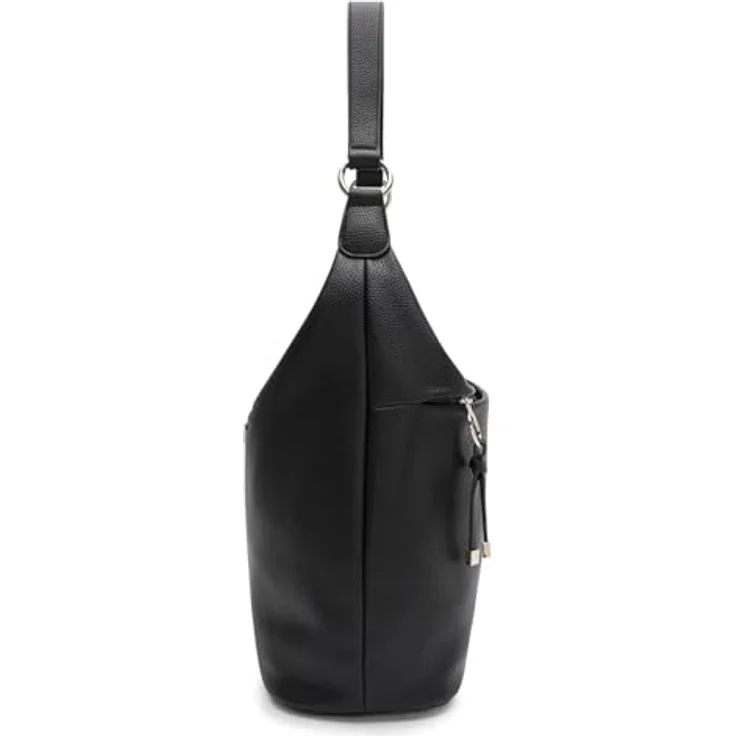 L.Credi Maite Schultertasche, 33 cm, aus Kunstleder, schwarz, geräumiges Hauptfach – Bild 3