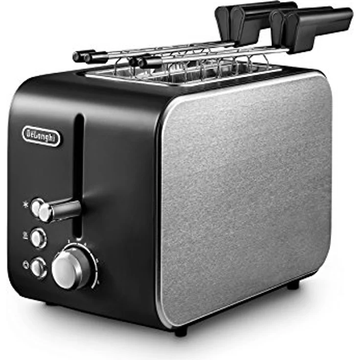 De'Longhi CTX2203.BK 2-Scheiben-Toaster, 550W, 6 Bräunungsstufen, edelstahl, schwarz – Bild 2