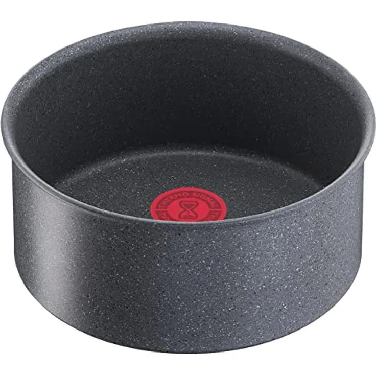 Lagostina Ingenio Mineralis Green Stielkasserolle Ø 20 cm, 100% recycelter Aluminium-Kasserolle für Gas, Backofen und Induktion, mit Kochanzeige, abnehmbarem Griff und verformbarem Boden