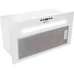 GLOBALO Dunstabzugshaube, Einbauhaube für Küche, Flachlüfter, Fettfilter, Unterbauhaube mit Beleuchtung, Einbaubreite 60 cm, 4 Leistungsstufen, Lackierter Stahl, Amadio 60.2 White, Weiß