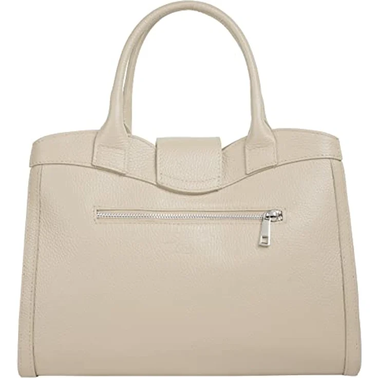 Samantha Look Lederhandtasche im Flechtmuster, braun, mit Smartphonefach und verstellbarem Schultergurt – Bild 4