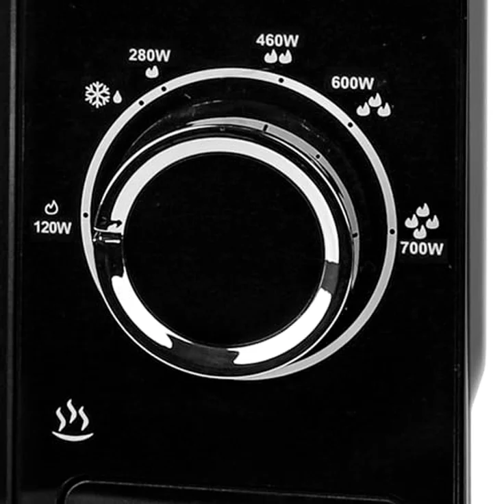 Emerio Mikrowelle 070053701, 20 L, 700 W, schwarz, 6 Leistungsstufen, mechanische Bedienung, Timerfunktion – Bild 4