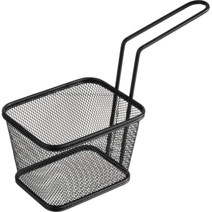 APS 40627 SNACKHOLDER, Servier-Frittierkorb aus Edelstahl, 13 x 10,5 cm, schwarz, Höhe 9 cm – Bild 1