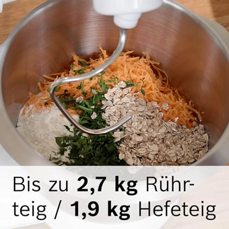 Bosch Küchenmaschine Serie 4 MUM58210, 1000 W, Edelstahl-Schüssel 3,9 L, weiß/silber – Bild 5