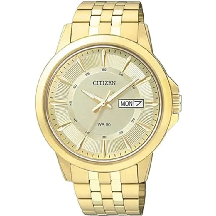 Citizen Armbanduhr Herren Chronograph Basic Herren BF2013 56PE, Analoguhr, 41 mm, gelbgold – Bild 2