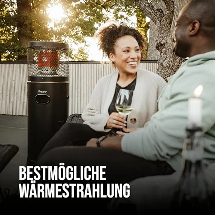 Enders® Terrassenheizer POLO Black 2.0, Gas-Heizstrahler mit stufenloser Regulierung 3-6kW, Edelstahlbrenner, ENDUR Reflexionssystem, Transporträder, Umkippsicherung, schwarz – Bild 2