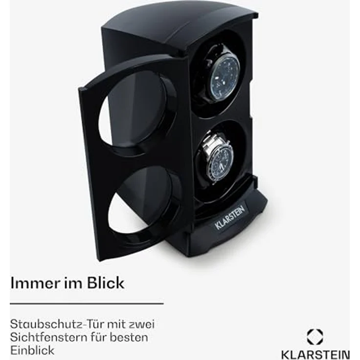 St. Gallen Premium Uhrenbeweger 2 Uhren 4 Geschwindigkeiten Matt Schwarz – Bild 2