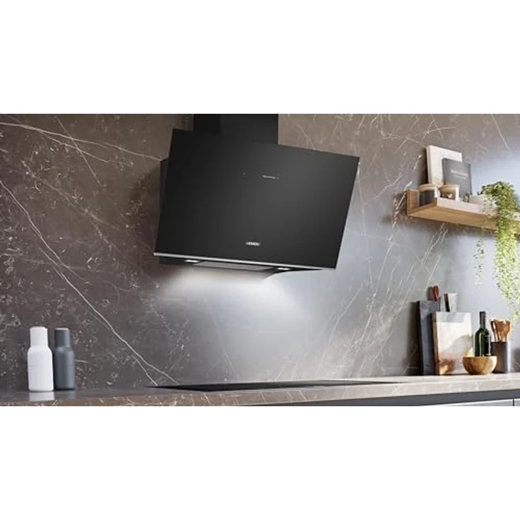 Siemens LC91KLT60 iQ700, Wandesse, 90 cm, Schwarz mit Glasschirm, Luftgütesensor mit cookConnect-System - Wandesse und Kochfeld, LED-Beleuchtung, Europas leistungsstärkste Schrägesse im Umluftbetrieb – Bild 5