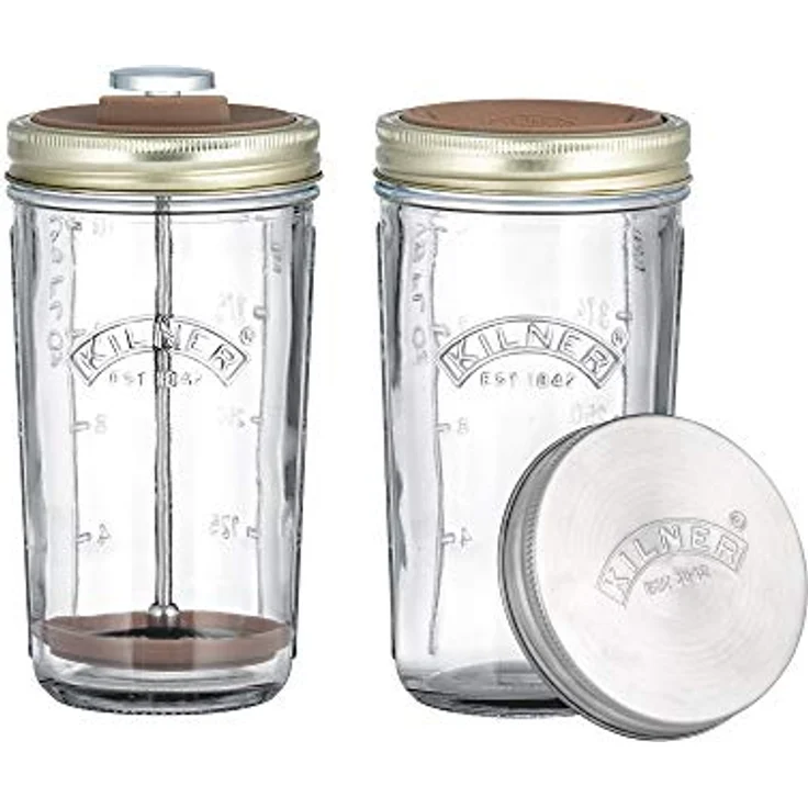Kilner Nussmilch - Mandelmilch-Herstellungset-Set, 2 Gläser mit Zubehör und Deckel, 0,5 l – Bild 2