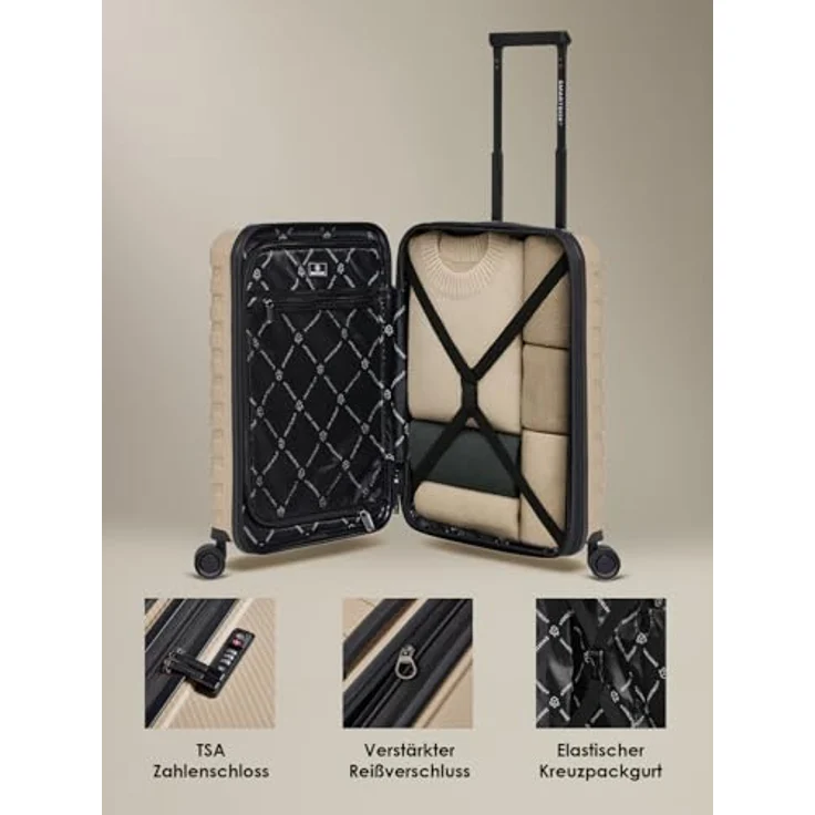 Smartbox Edition 01, Kabinentrolley 55 cm mit Laptopfach, 4 Rollen, beige – Bild 4