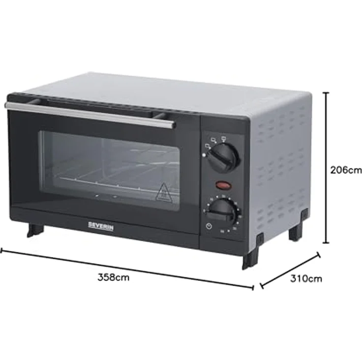 Severin Minibackofen TO 9561, Vielseitiger Backofen mit Ober- und Unterhitze, 60 Minuten Timer, kompakt in Weiß – Bild 7