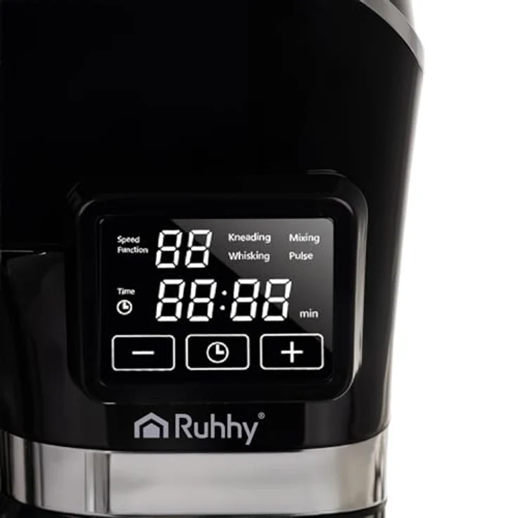 RUHHY Küchenmaschine mit beheizbarer Rührschüssel 6,2L & Mixer, 2000W Planetenrührgerät mit Waage, 6 Geschwindigkeiten & Touchdisplay – Teigknetmaschine für Brot, Pizza, Kuchen, Pasta & Smoothies – Bild 3