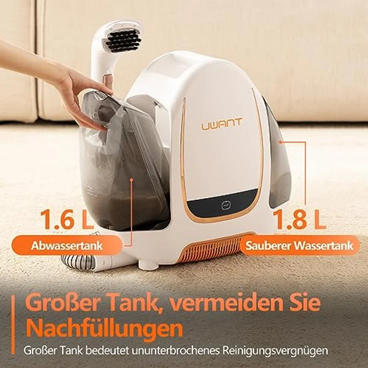 UWANT Teppichreinigungsgerät UWANT B100 Reinigungsmaschine, Teppichreinigungsgerät, 450,00 W, beutellos – Bild 6