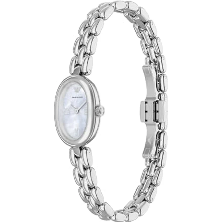 Emporio Armani Quarzuhr AR11720, Damenuhr mit weißem Perlmuttzifferblatt, römischen Ziffern und Edelstahlarmband, analog – Bild 3