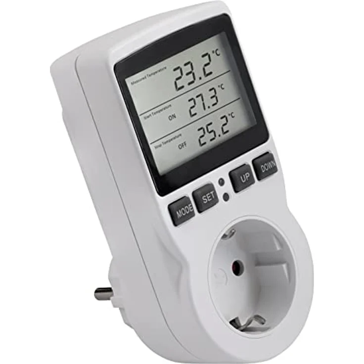 MC POWER - Digitales Steckdosen-Thermostat mit Fühler | TCU-441 | Temperaturregler mit Steckdose, Kabel + wasserfester Außenfühler für Gewächshaus, Aquarium, Kühlschrank – Bild 2