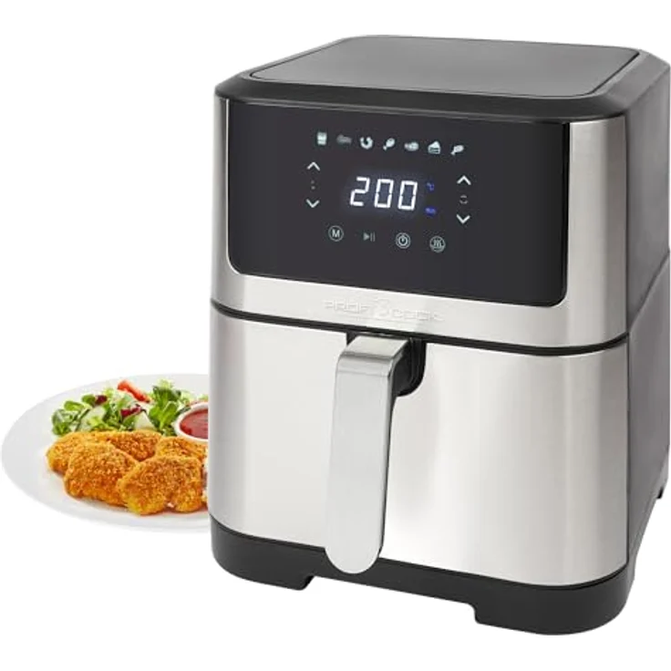 ProfiCook® Heißluftfritteuse 8L | Öl- und fettfreie Heissluftfritteuse | Airfryer mit 7 Programmen | Heißluftfritteuse XXL mit geringer Rauch- und Geruchsentwicklung | Heißluftfriteuse PC-FR 1269 H – Bild 1