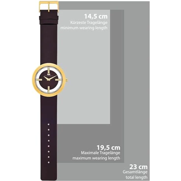 Rhodenwald & Söhne Lucrezia Damenuhr Edelstahl Gold 3 ATM mit Kristallen von Swarovski® Lederarmband Braun - Fashion-Uhr Frauen Skeletonoptik – Bild 3