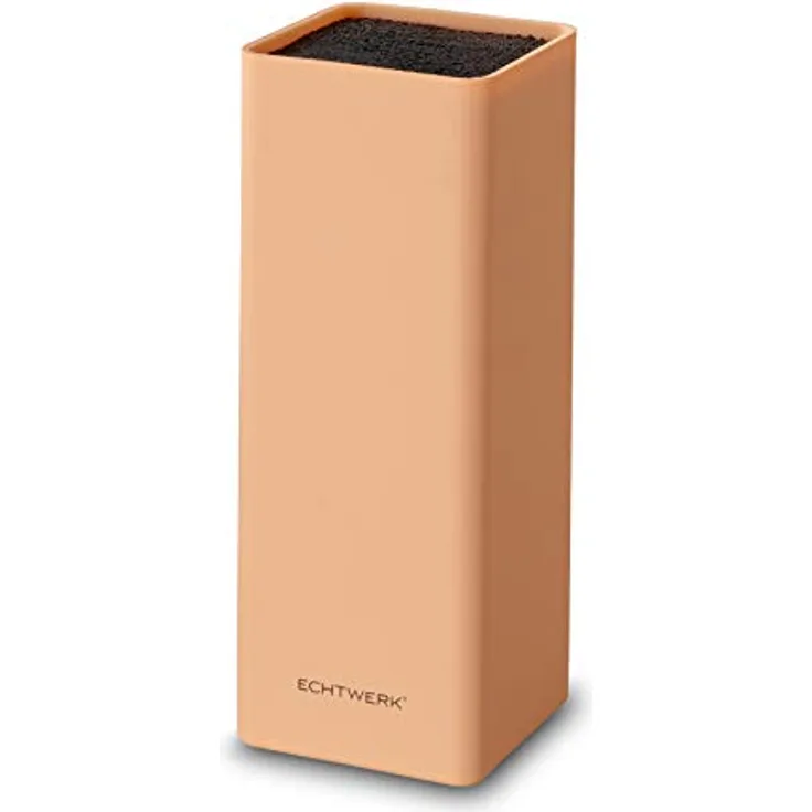 ECHTWERK Universal-Messerblock Square, platzsparender Küchenmesser-Organizer mit flexibel bestückbarem Borsteneinsatz, lachsrosa, 30 cm