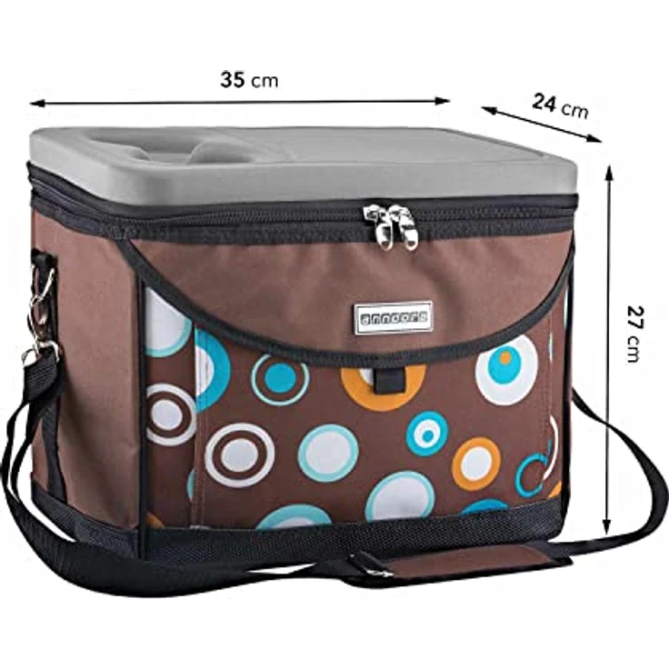 Anndora Kühltasche 22 Liter - braun hellblau – Bild 8