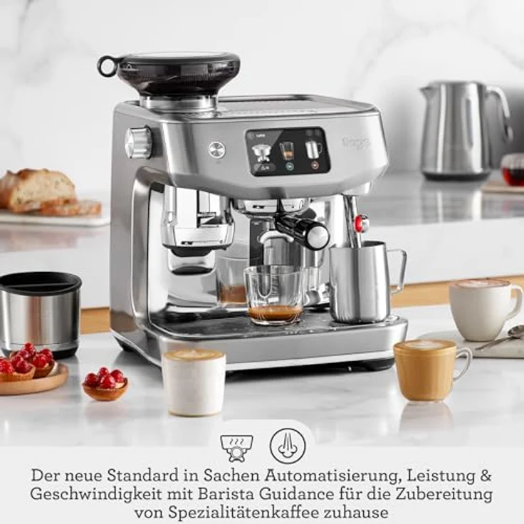 Sage - The Oracle Jet - Espressomaschine mit integriertem Mahlwerk, automatischer Milchaufschäumer, ThermoJet Heizsystem - 1600W - Edelstahl – Bild 3
