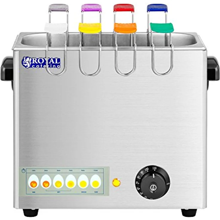 Royal Catering Eierkocher RCEB-8T (2600 W, Edelstahl, für 8 Eier, Eierlöffel mit Farb-Codierung, inkl. 4 Eierbecher) – Bild 3