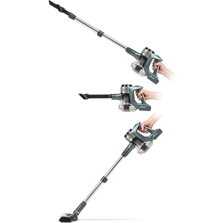 Girmi AP85, Kabelloser Brushless-Staubsauger mit 20 kPa Saugkraft, Zyklonsystem, HEPA-Filter, 45 Min. Laufzeit, motorisierte Bürste und Zubehör – Bild 3