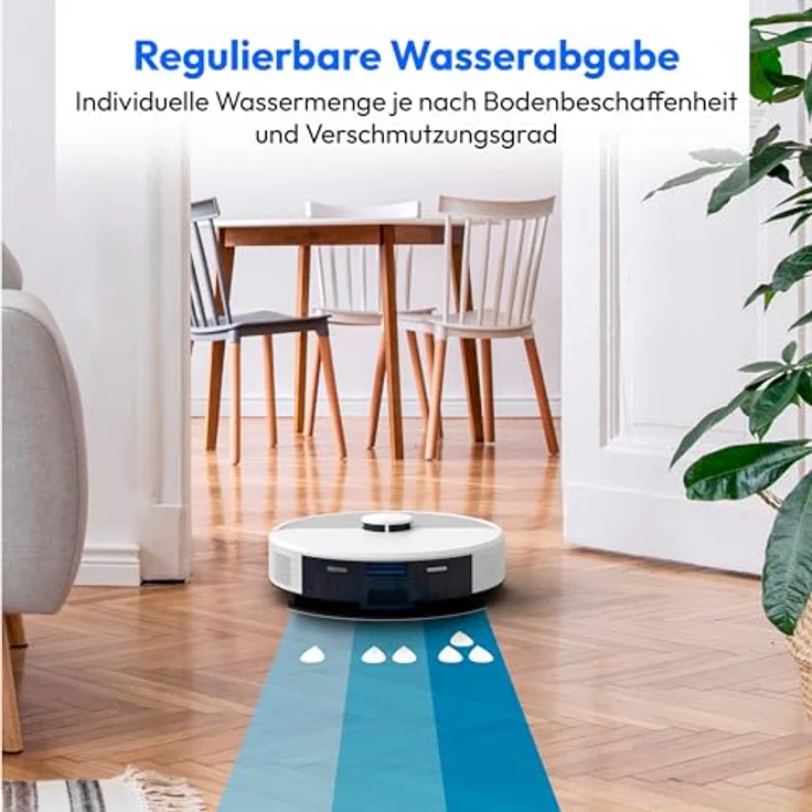 Medion® Saugroboter X23 SW+, smarter Saugroboter mit Wischfunktion, Absaugstation, beutellos, weiß – Bild 5