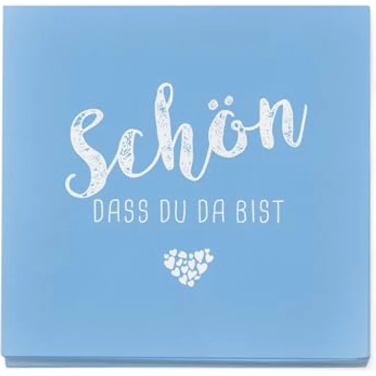 itenga Servietten Schön dass du da bist, 30 x 30 cm, 3-lagig, 40 Stück, hellblau für Kommunion, Konfirmation, Hochzeit und Taufe – Bild 2