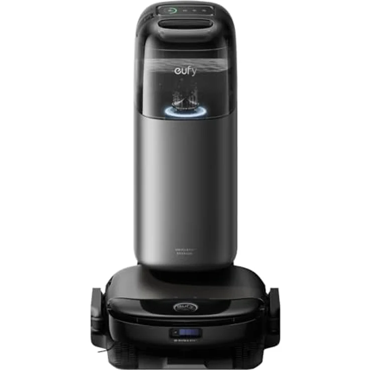 eufy S1 Pro Saugroboter All-in-One-Station mit Wischfunktion und 8.000Pa Saugleistung, Always Clean Mop, Auto anhebende Rollmopp Bürste - Schwarz – Bild 1