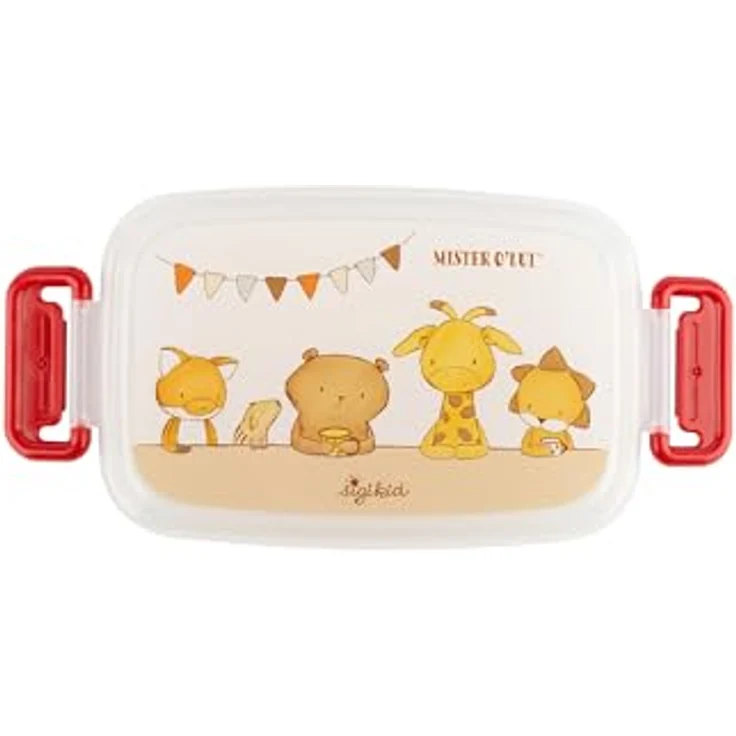 Sigikid Lunchbox 5 Kuschel-Freunde klein, Mister O'Lui, (2-tlg), handliche Brotzeitdose, BPA-frei, rot – Bild 2