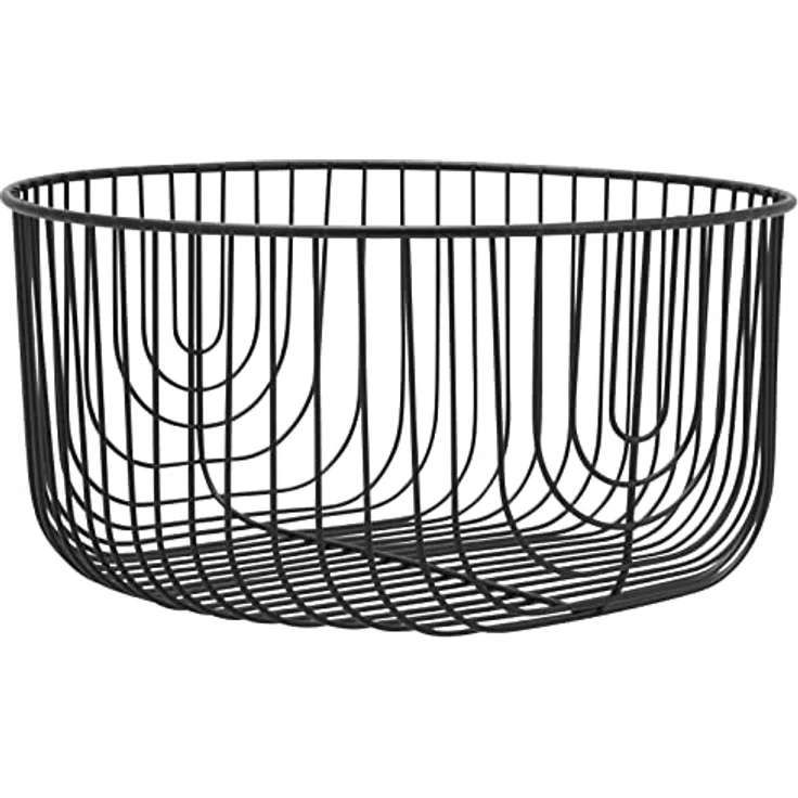 bremermann Obstkorb, runder Drahtkorb aus Metall, Ø 25 x 12,5 cm, schwarz matt, ideal für Obstaufbewahrung – Bild 3
