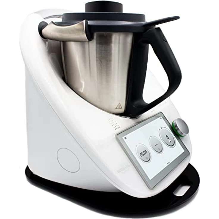 Acryl Gleitbrett | schwarz glänzend | 36x28cm für Thermomix TM5 TM6 TM31 und viele Küchengeräte | Griff und hochwertige Teflongleiter für müheloses Verschieben sowie Gummifüße für festen Stand – Bild 4