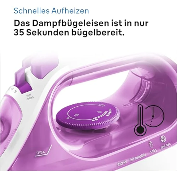 Braun TexStyle 3 Dampfbügeleisen SI 3030 PU | 2.300 Watt | Dampfstoß 140g-min | 270 ml Wassertank – Bild 5