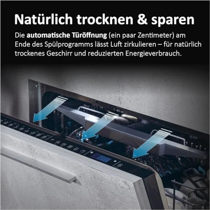 Haier XH4C4F1S, teilintegrierter Geschirrspüler mit 14 Maßgedecken, 5 Programmen, automatischer Türöffnung und Besteckschublade – Bild 5