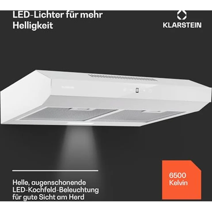 Klarstein Contempo Neo Unterbauhaube, Edelstahl/Acrylglasfront, 175 m³/h Abluftleistung, SenseControl Touch-Steuerung, LED-Beleuchtung – Bild 4