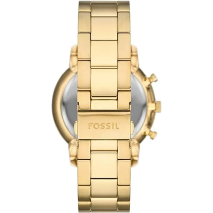 Fossil Herren Analog Quarz Uhr mit Edelstahl Armband FS6093, 44mm Gehäuse, schwarzes Zifferblatt, goldfarben – Bild 3