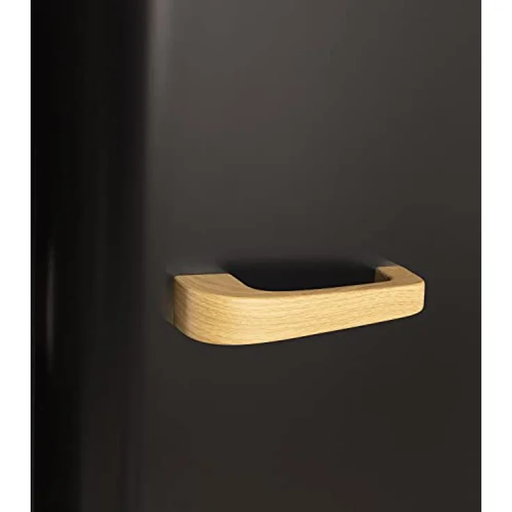 CREATE Retro Fridge 150 Wood, Kühlschrank mit Gefrierfach 281L in Schwarz, 3 Ablagen, Temperaturregelung, 150 cm – Bild 4