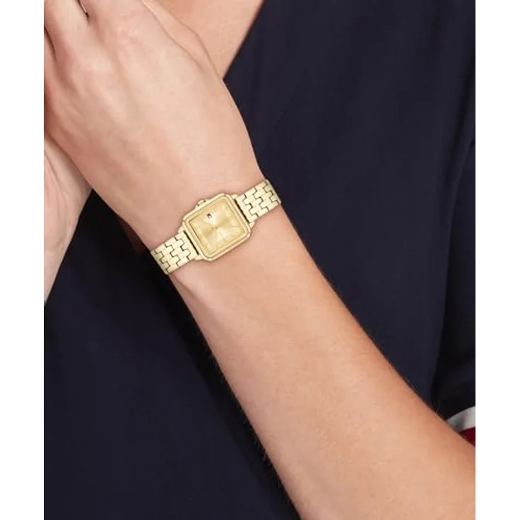Tommy Hilfiger Quarzuhr MIA 1782832, elegante Damenuhr mit goldfarbenem Edelstahlarmband und analoger Anzeige – Bild 4