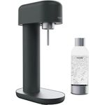 Mysoda Ruby 2 Basispaket Wassersprudler aus Aluminium mit 1-Liter-Wasserflasche - Schwarz-Silber