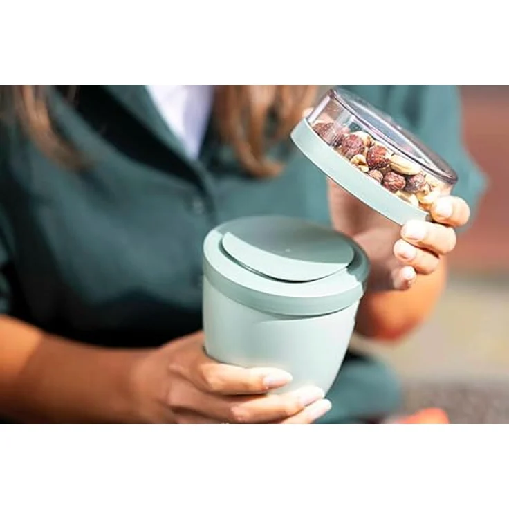 Mepal Lunchpot Ellipse Nordic Green, 500 ml praktischer Müslibecher, Joghurtbecher, To go Becher, auslaufsicher, mikrowellen- und gefriergeeignet – Bild 4