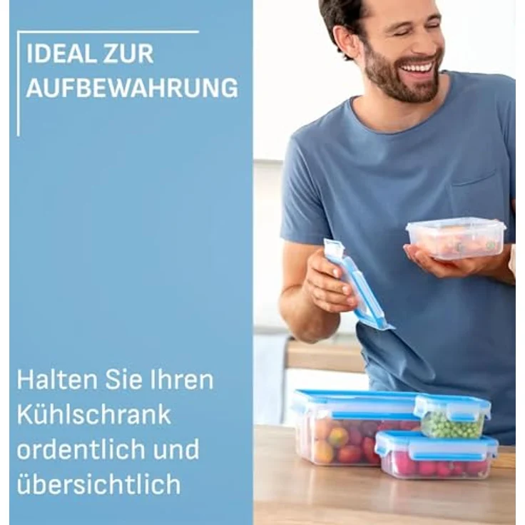 Emsa Clip & Close Lebensmittelaufbewahrung, 9-teiliges Set, Auslaufsicher und Hygienisch, 0,15 L–0,2 L–2 x 0,55 L–0,55 L–1,0 L–1,1 L–2,2 L, N1061450 – Bild 2
