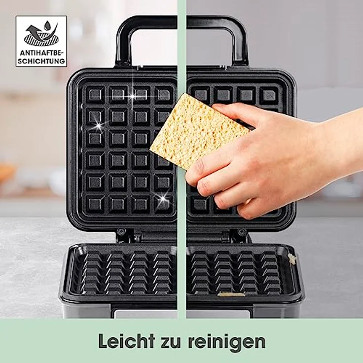 GOURMETmaxx Waffeleisen für 2 Belgische Waffeln | Waffelautomat mit Antihaftbeschichtung, Cool-Touch Griff und Kontrollleuchte | Duftende belgische Waffeln ganz einfach zubereitet – Bild 4