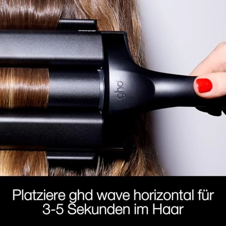 ghd Triple Barrel Waver, schwarzer Lockenstab für langanhaltende, lockere Beach Waves mit fortschrittlicher PTC-Heiztechnologie und 185 °C Stylingtemperatur – Bild 4