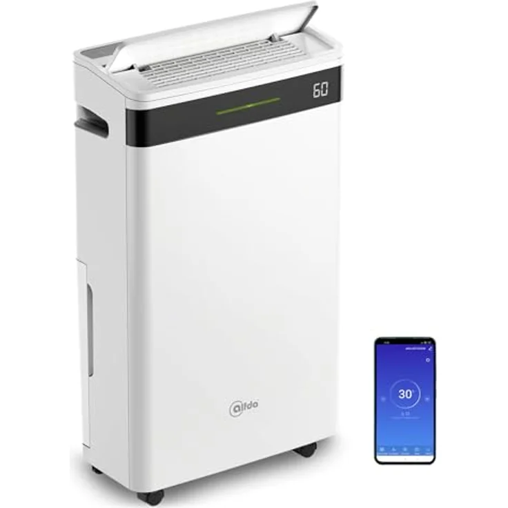 alfda AEF2000W Luftentfeuchter elektrisch mit App-Steuerung - 20 Liter/Tag, Raumentfeuchter bis 40 m², Swing-Funktion, Wäschemodus – Bild 1