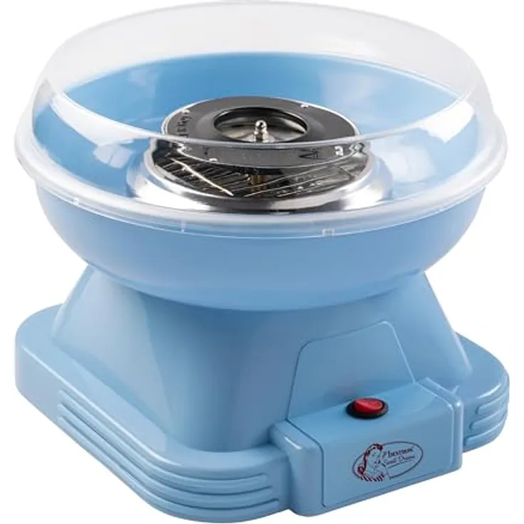 Bestron ACCM400B, Zuckerwattenmaschine Retro Cotton Candy Maker mit 10 Stäbchen & Messlöffel, Blau, für Kindergeburtstage & Home Fun
