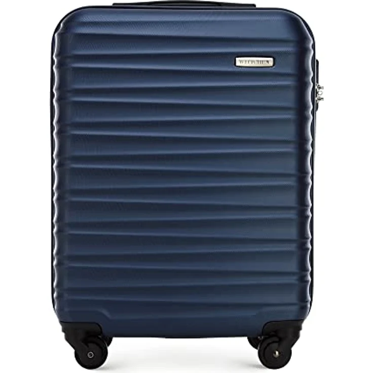 WITTCHEN Reisekoffer Handgepäck Kabinengepäck Rollkoffer Koffer Trolley ABS 4 Spinner-Rollen Zahlenschloss Teleskopgriff Groove Line Größe S Marineblau – Bild 2
