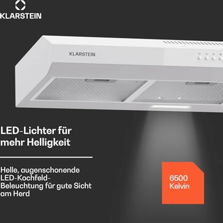 Klarstein Dunstabzugshaube 90cm, Abluft-Dunstabzugshaube mit Aluminium-Filter, leise & effizient, LEDs & Touch Controls – Bild 4