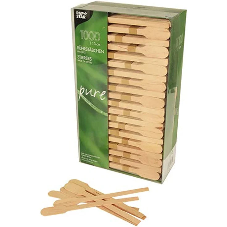 PAPSTAR Holz-Rührstäbchen pure, Länge: 130 mm – Bild 2
