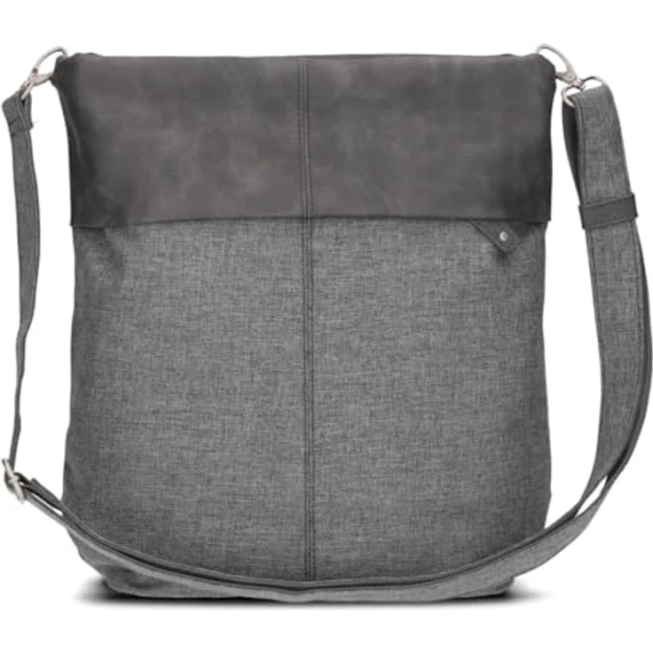 Zwei Olli Umhängetasche, 31 cm, grau, 100% Polyester, Maße 31 cm x 13 cm x 32 cm – Bild 4